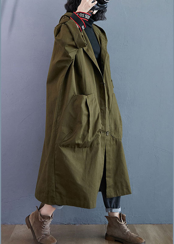 Dame Trench Coat med Hette og Lommer 1