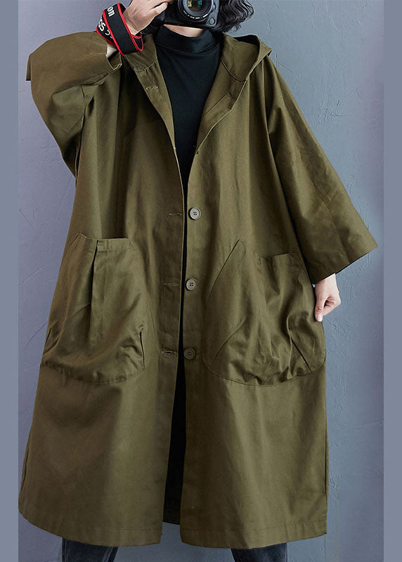 Dame Trench Coat med Hette og Lommer 2