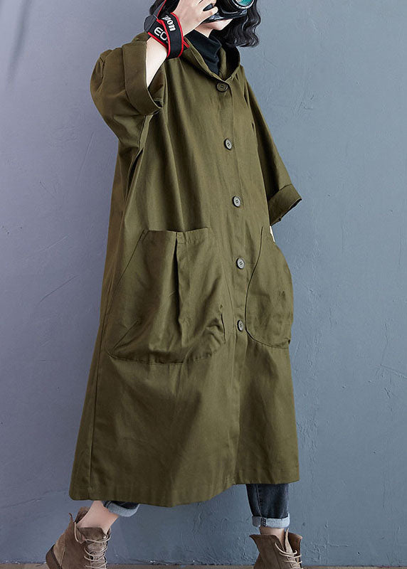 Dame Trench Coat med Hette og Lommer 3