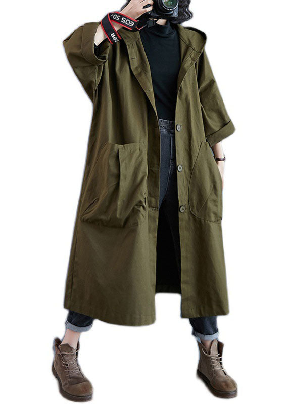 Dame Trench Coat med Hette og Lommer 4