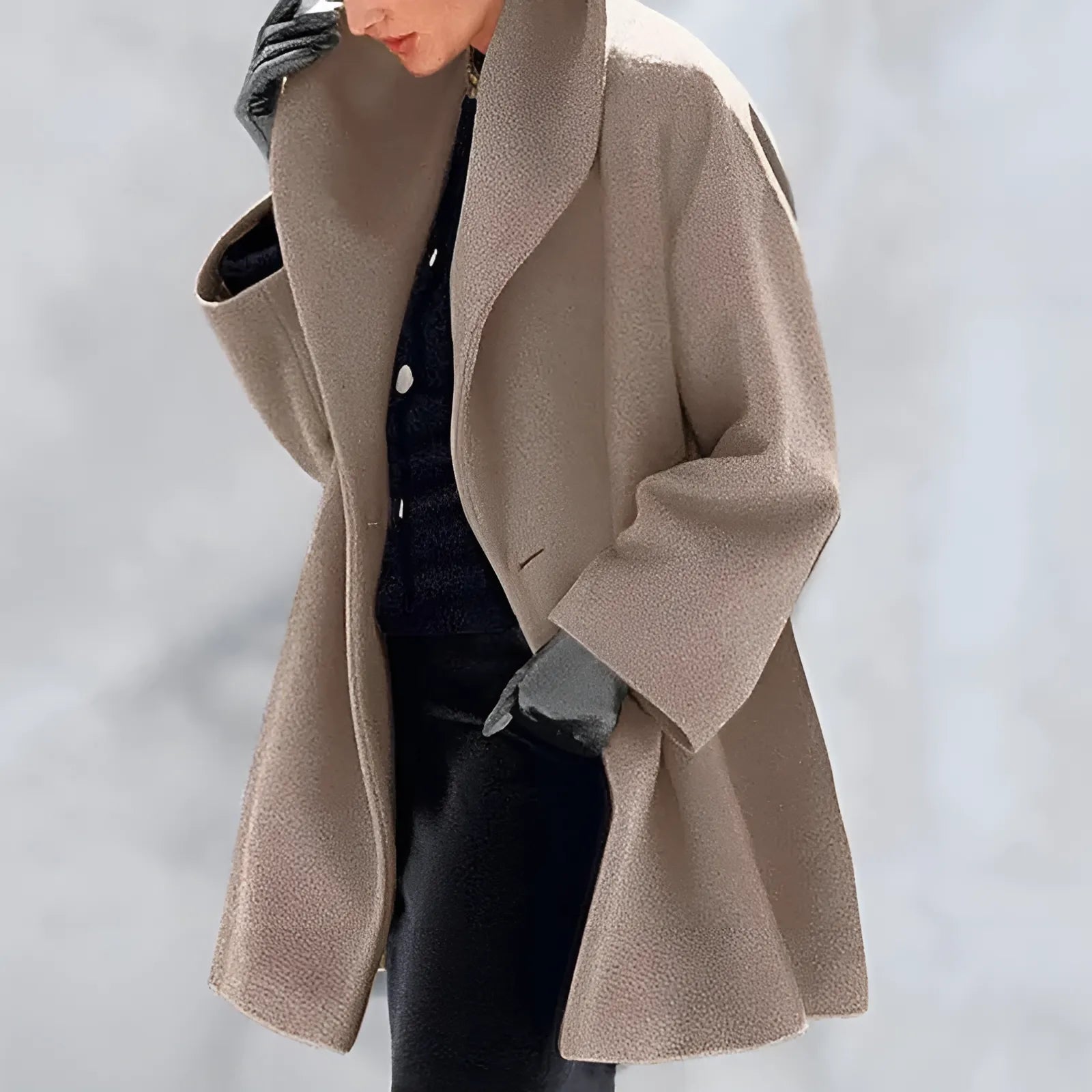 Dame Trench Mantel Vinter Design Høykvalitets Stoff 1