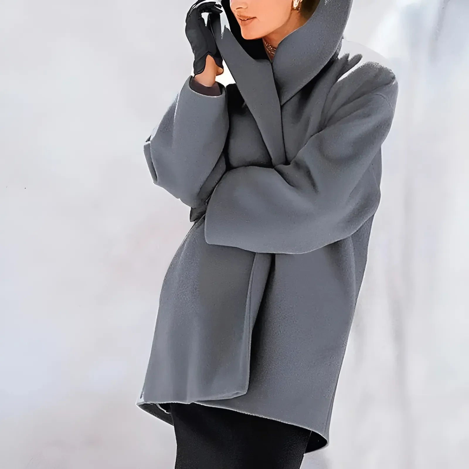 Dame Trench Mantel Vinter Design Høykvalitets Stoff 6