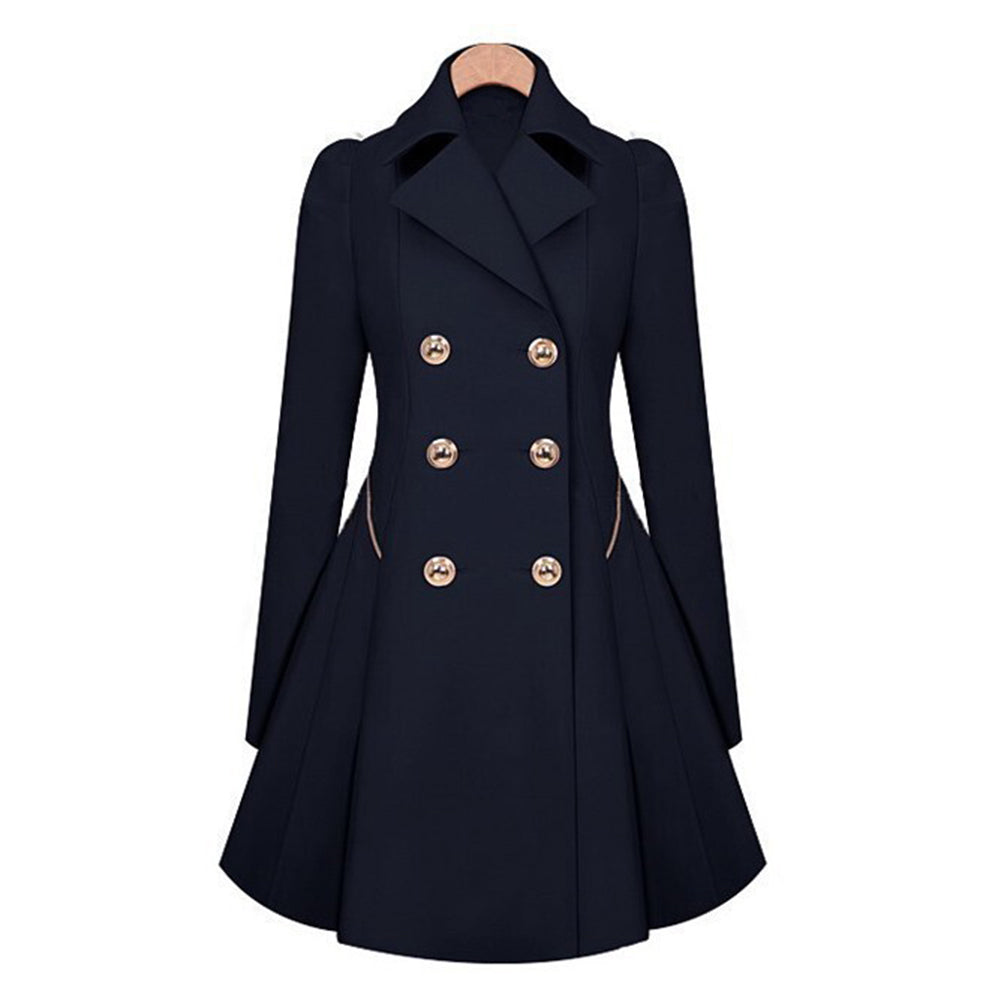 Dame Trenchcoat Klassisk Stil 4