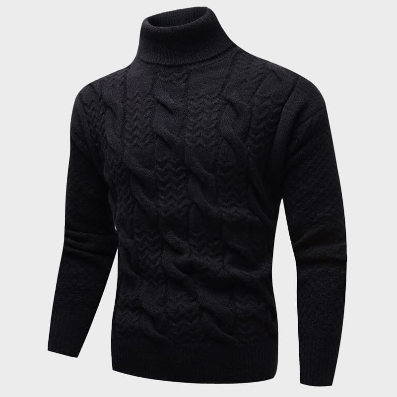 Dame Turtleneck Genser Kabelstrikket Design 1
