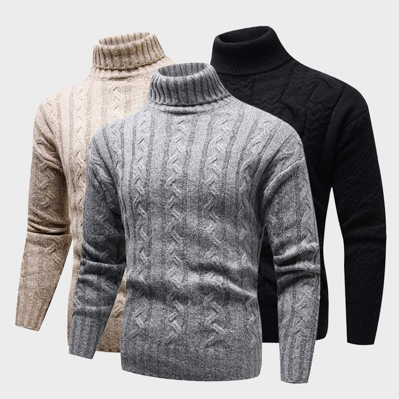 Dame Turtleneck Genser Kabelstrikket Design 3