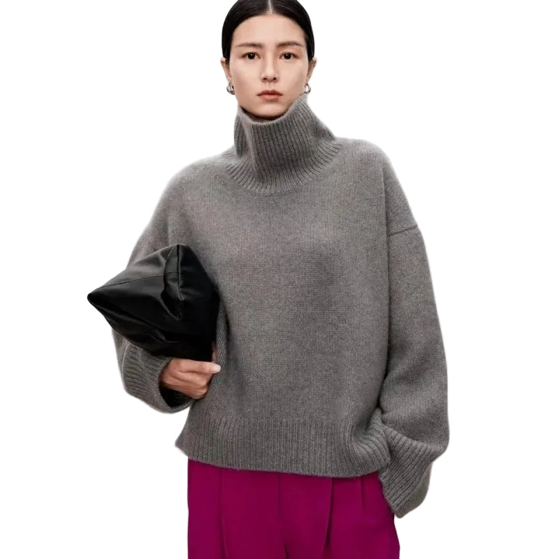 Dame Turtleneck Genser Klassisk Stil Allsidig 2