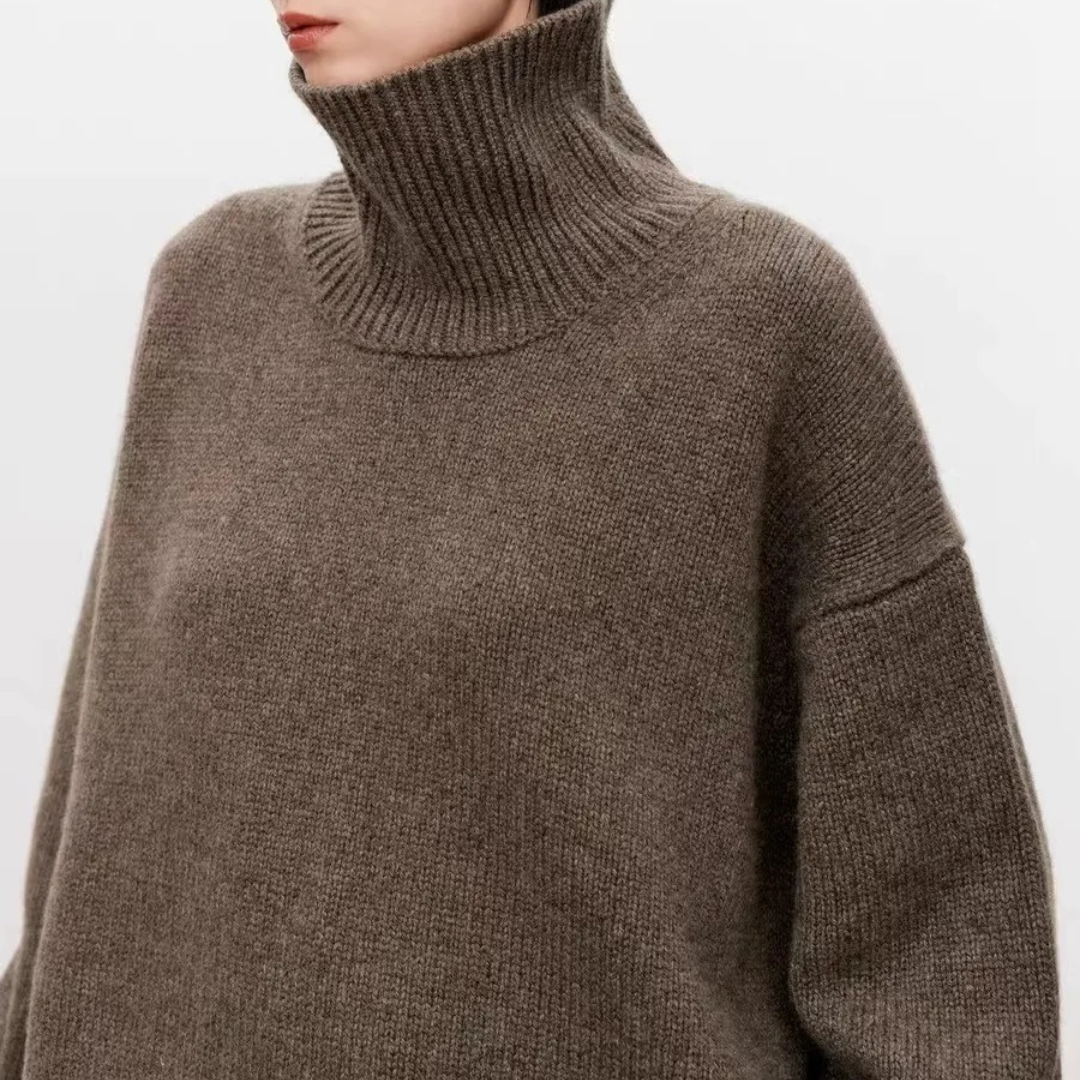 Dame Turtleneck Genser Klassisk Stil Allsidig 5
