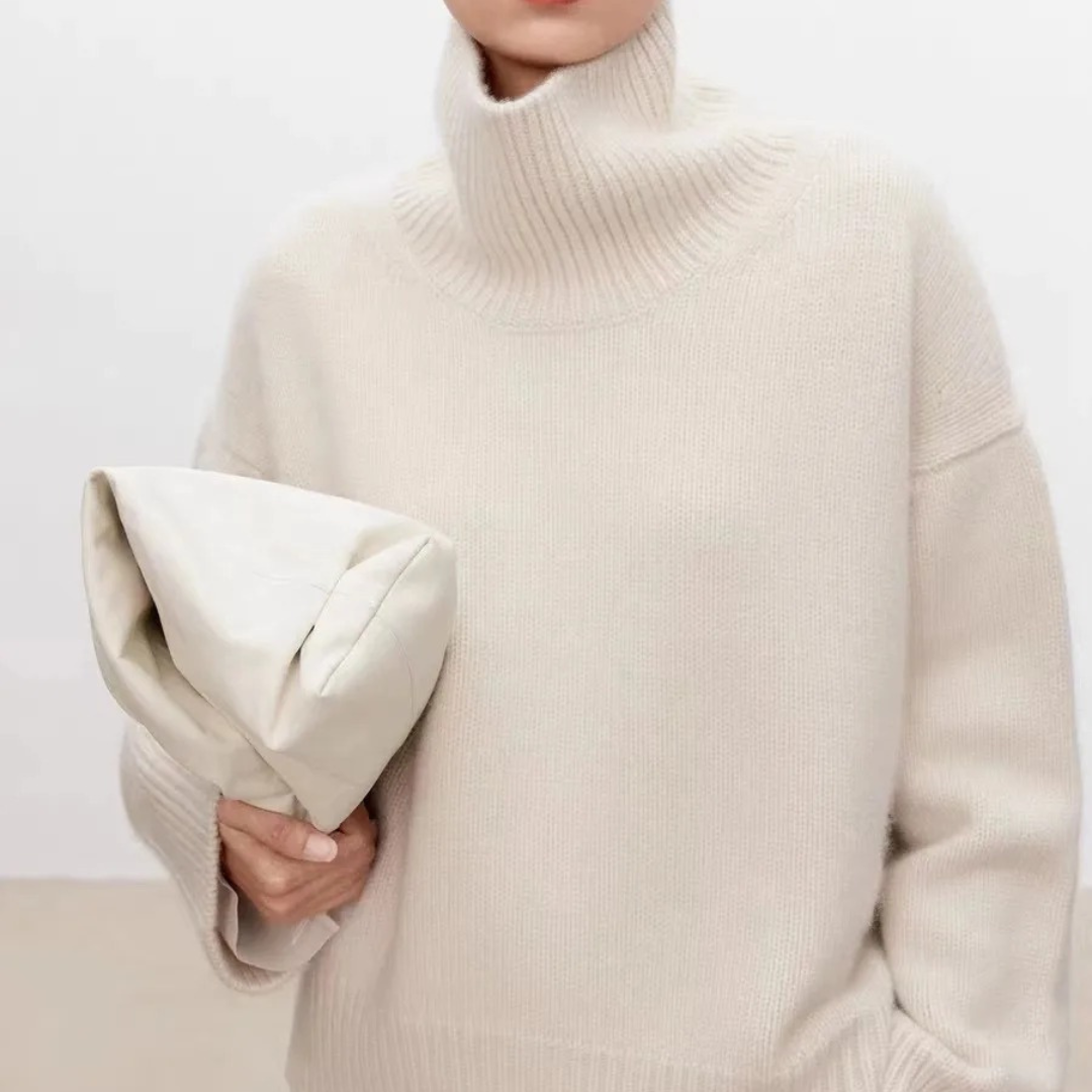 Dame Turtleneck Genser Klassisk Stil Allsidig 6