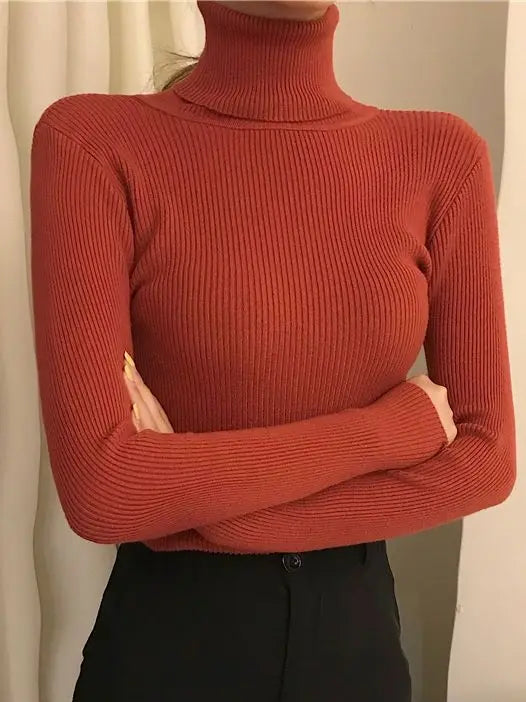Dame Turtleneck Genser Strikket Ullblanding Myk 11