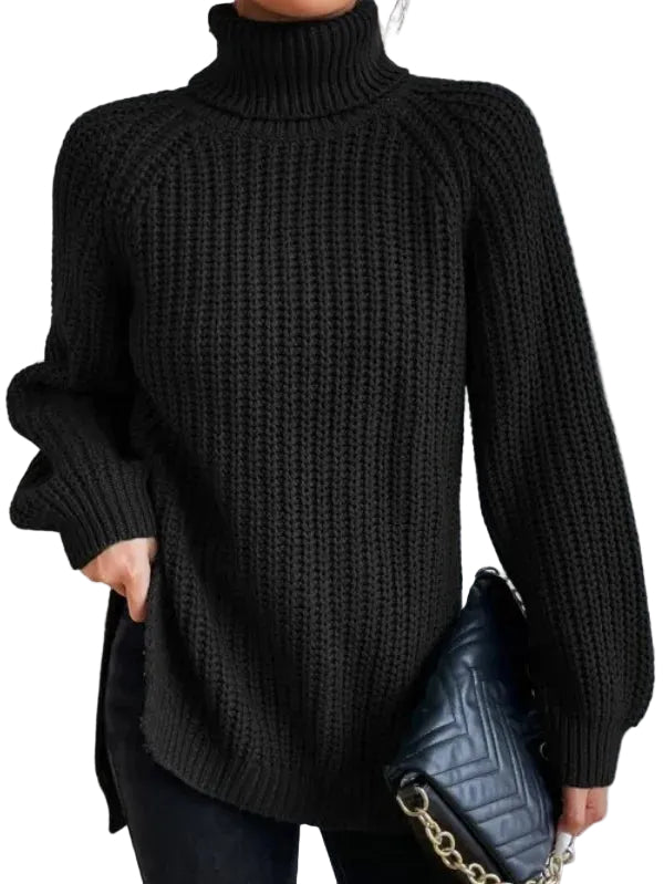 Dame Turtleneck Genser med Raglan-Ermer 0