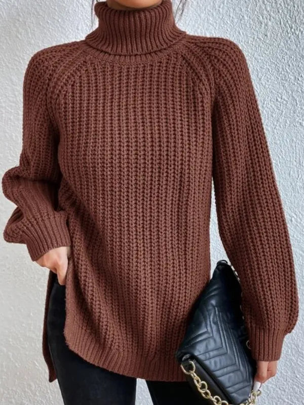Dame Turtleneck Genser med Raglan-Ermer 11