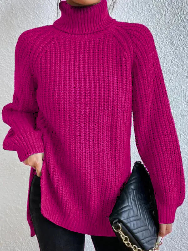 Dame Turtleneck Genser med Raglan-Ermer 13