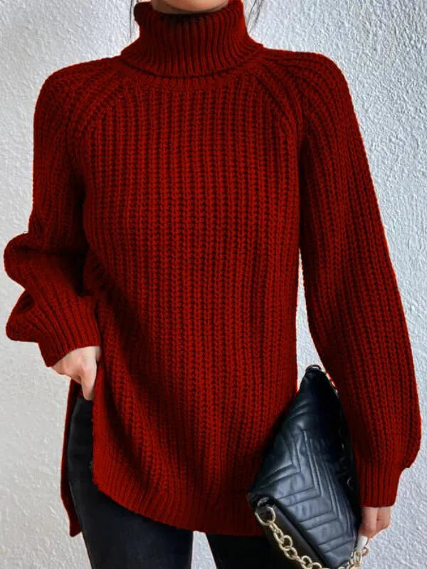 Dame Turtleneck Genser med Raglan-Ermer 2