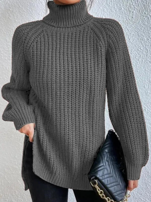 Dame Turtleneck Genser med Raglan-Ermer 3