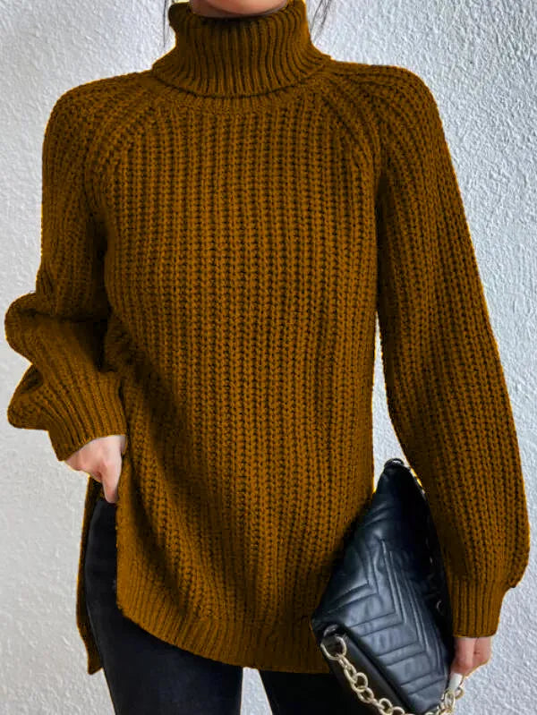 Dame Turtleneck Genser med Raglan-Ermer 4