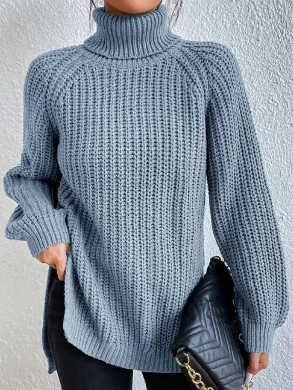 Dame Turtleneck Genser med Raglan-Ermer 7