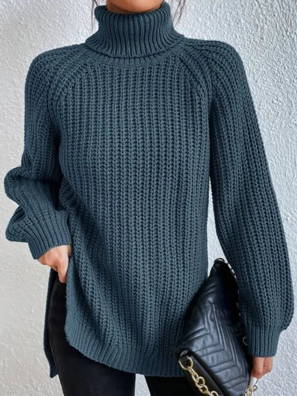 Dame Turtleneck Genser med Raglan-Ermer 8