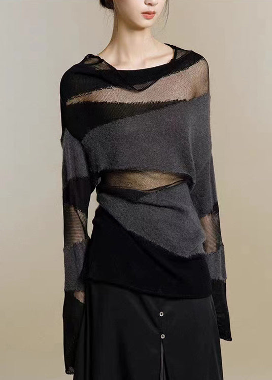 Dame Turtleneck Genser med Tyll Detaljer 2