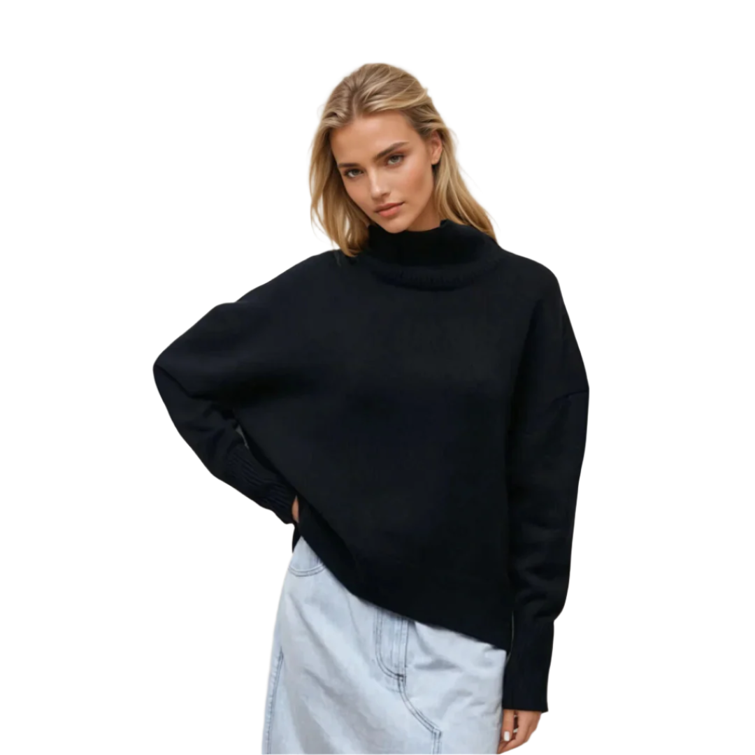 Dame Turtleneck Pullover Elegant Strikket 0