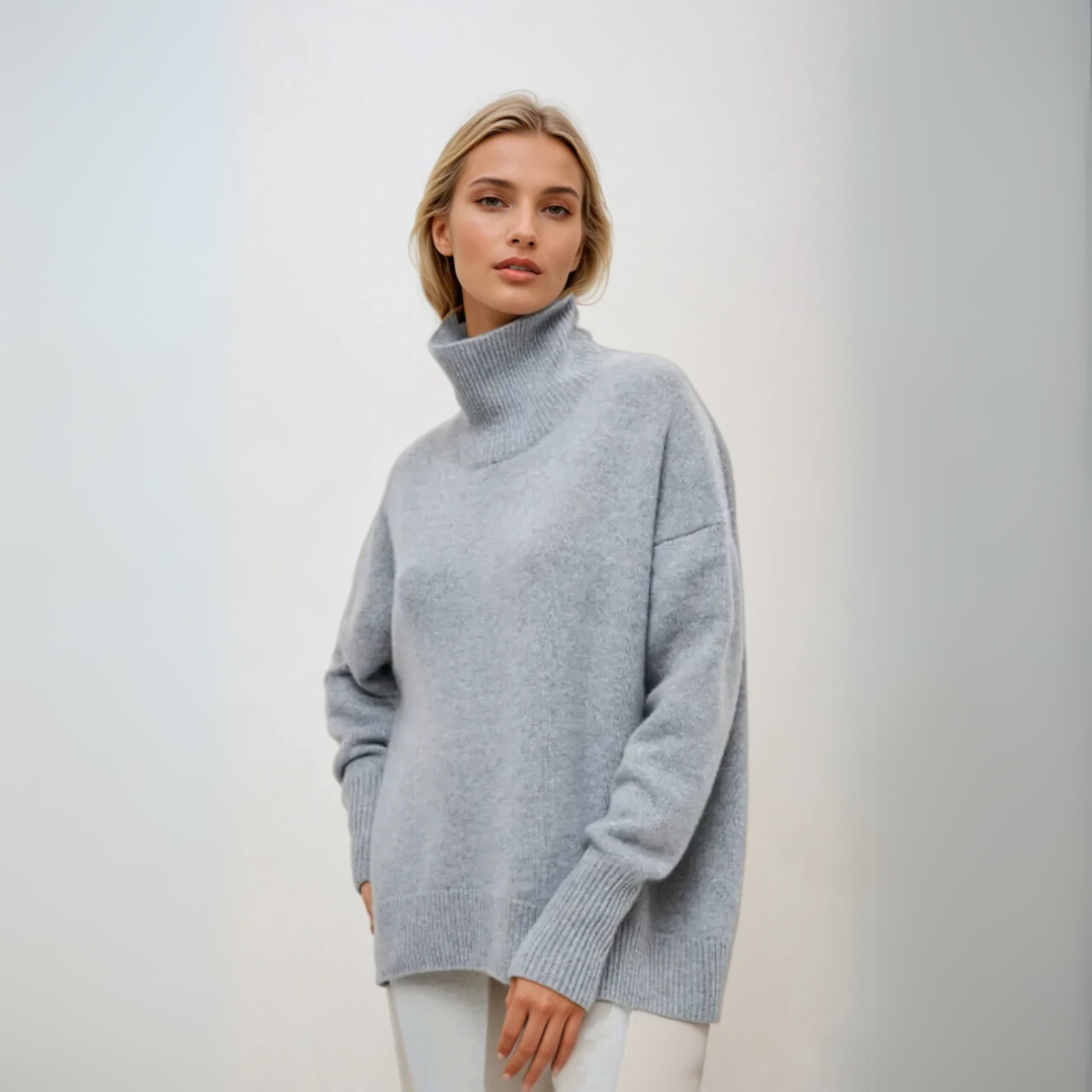 Dame Turtleneck Pullover Elegant Strikket 1