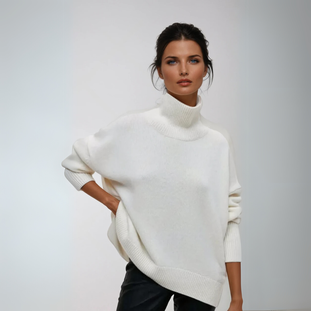 Dame Turtleneck Pullover Elegant Strikket 2