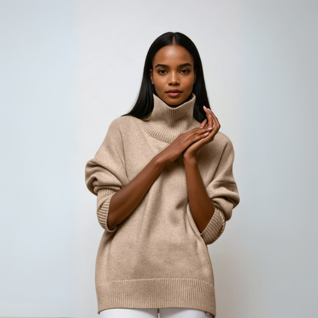 Dame Turtleneck Pullover Elegant Strikket 3