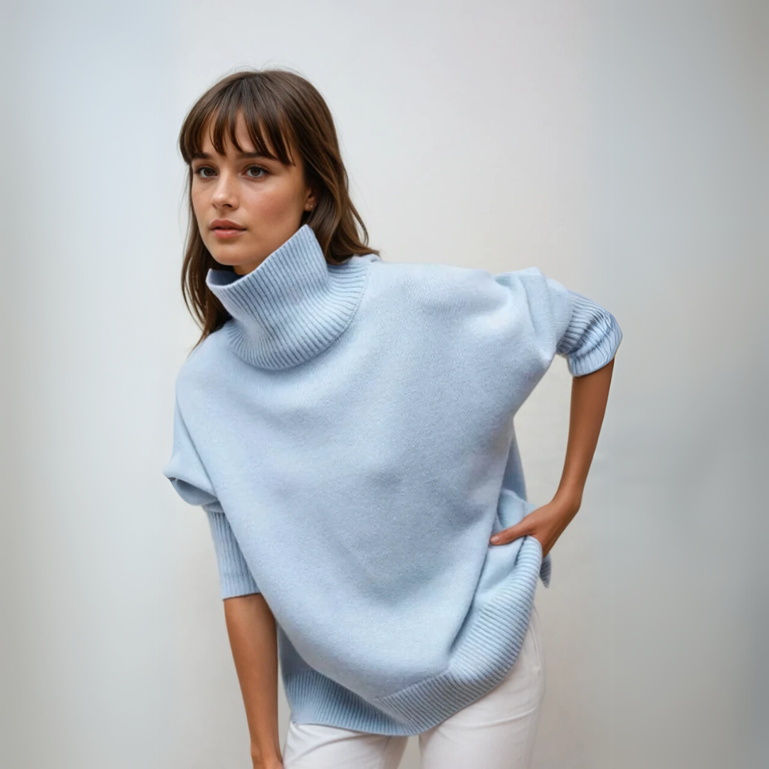Dame Turtleneck Pullover Elegant Strikket 4