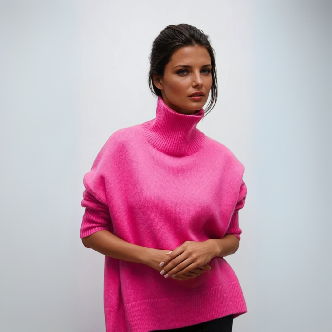 Dame Turtleneck Pullover Elegant Strikket 5