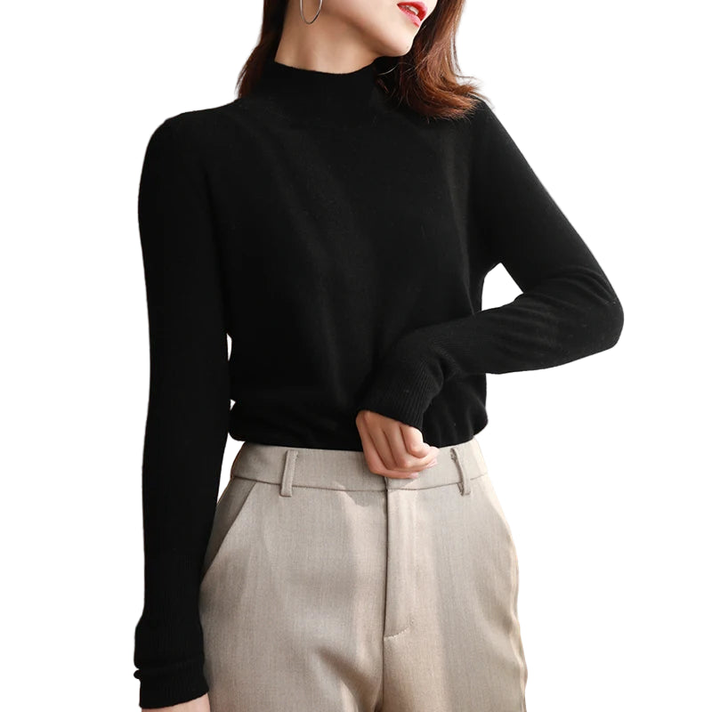 Dame Turtleneck Pullover Strikket Genser Langermet Materiale 8