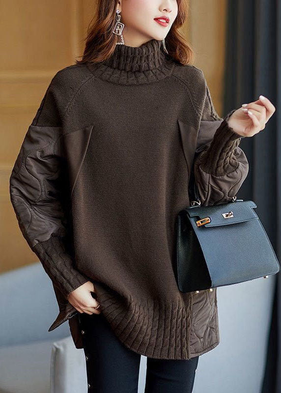Dame Turtleneck Strikkegenser med Løs Passform 2