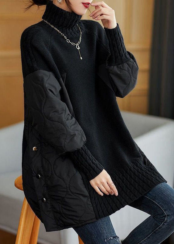 Dame Turtleneck Strikkegenser med Løs Passform 3