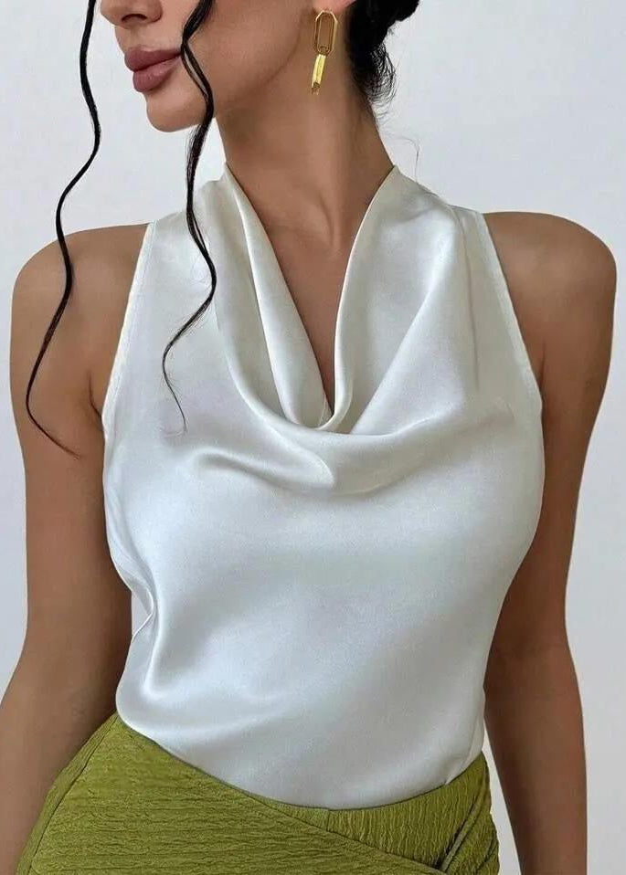 Dame Turtleneck Top Ermeløs Moderne Stil 1