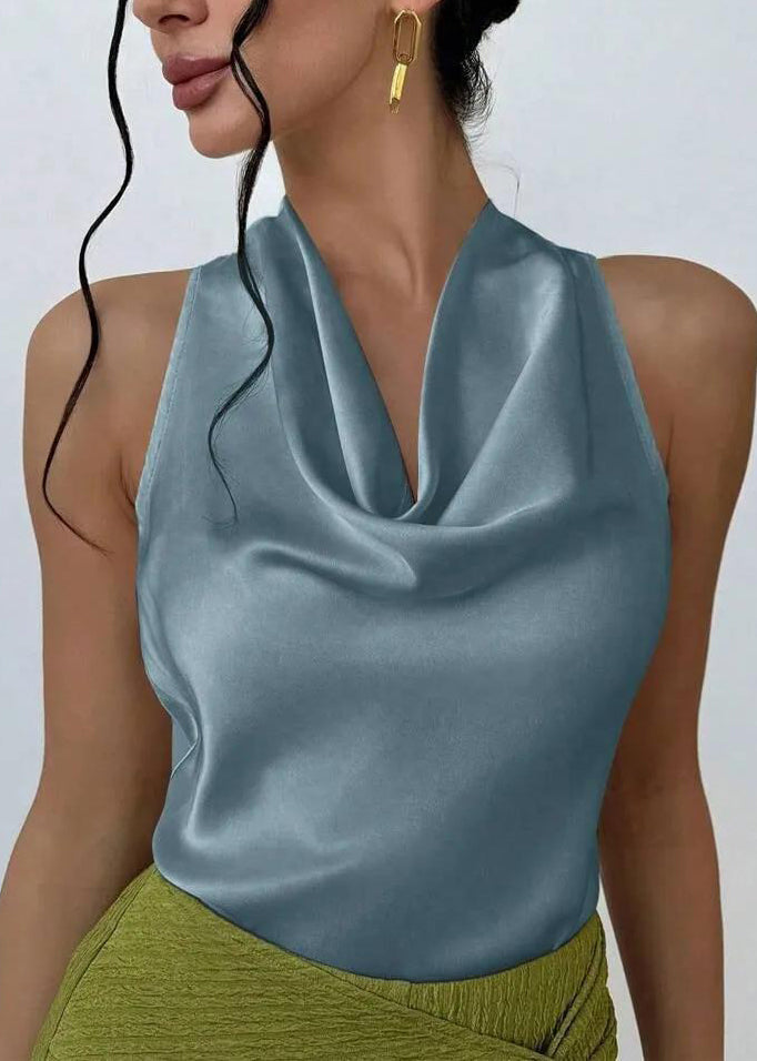 Dame Turtleneck Top Ermeløs Moderne Stil 2