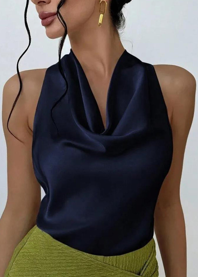 Dame Turtleneck Top Ermeløs Moderne Stil 3