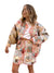 Dame Tynn Jakke Blomstertrykk Polyester Rund Hals 0