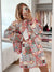 Dame Tynn Jakke Blomstertrykk Polyester Rund Hals 3
