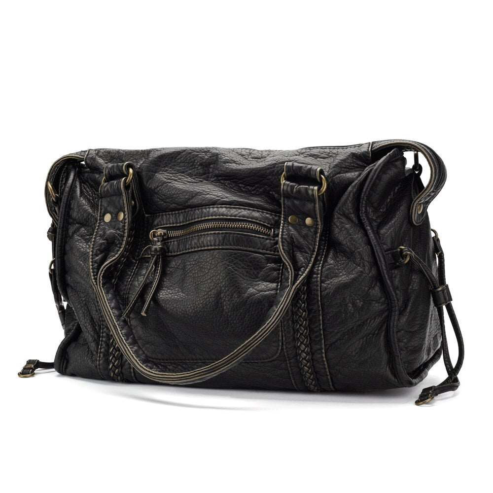 Dame Vesker Vintage Stil Svart Med Romslig Design 1