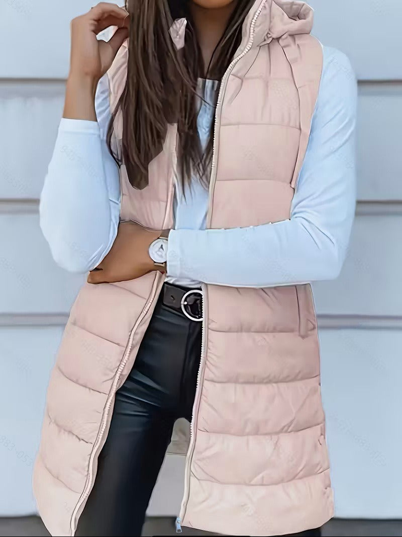 Dame Vest Lang med Hette Oversized 9