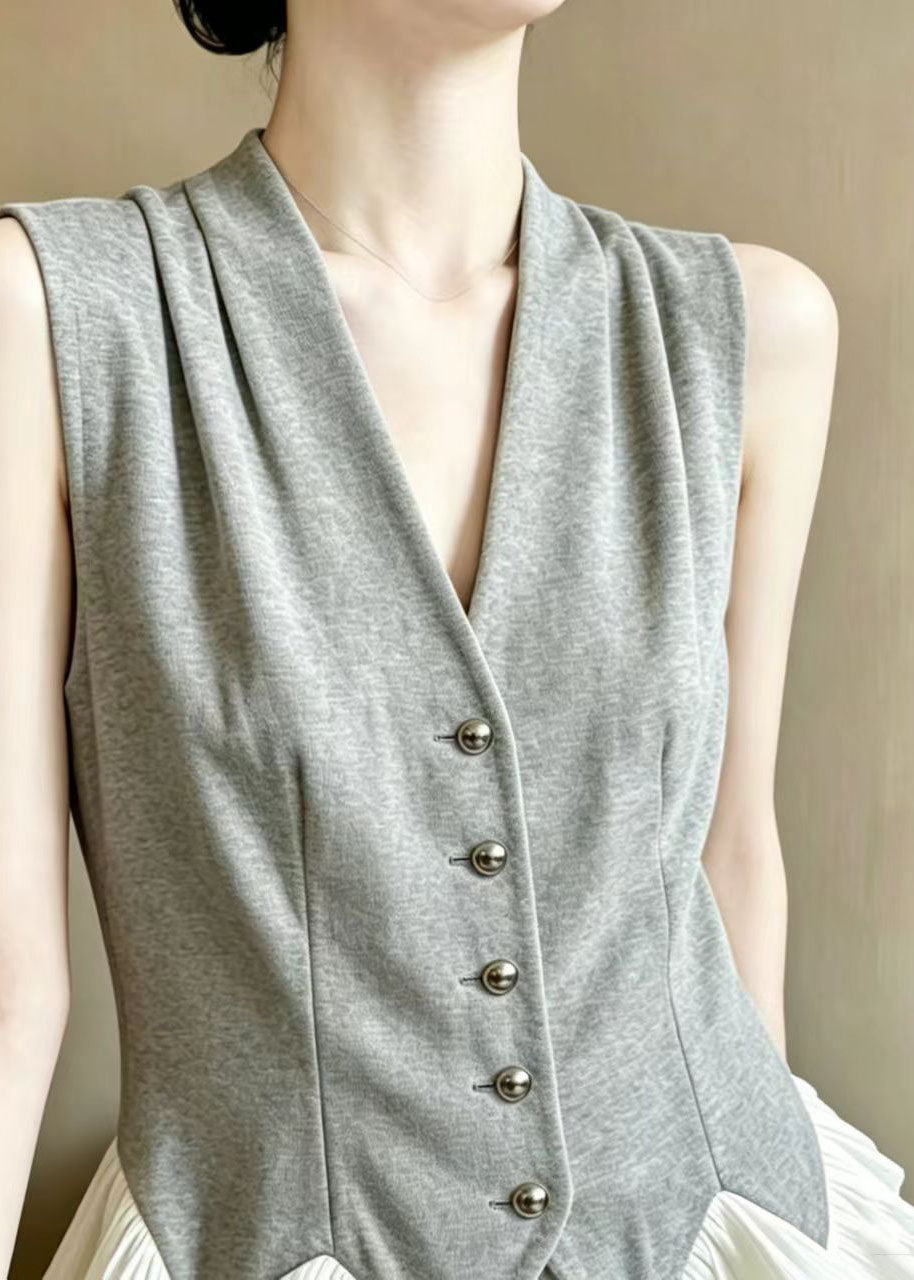 Dame Vest Patchwork Rynket Volanger 3