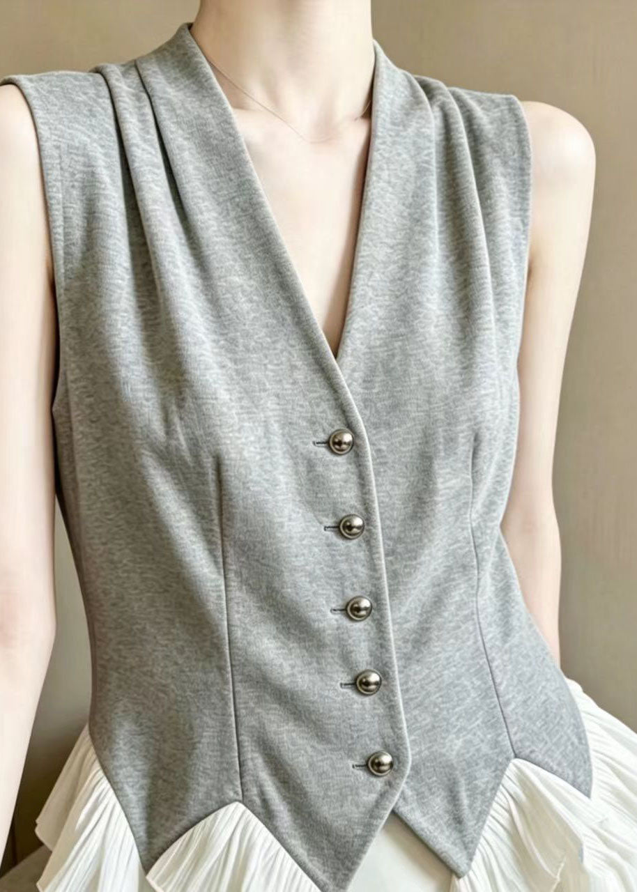 Dame Vest Patchwork Rynket Volanger 4
