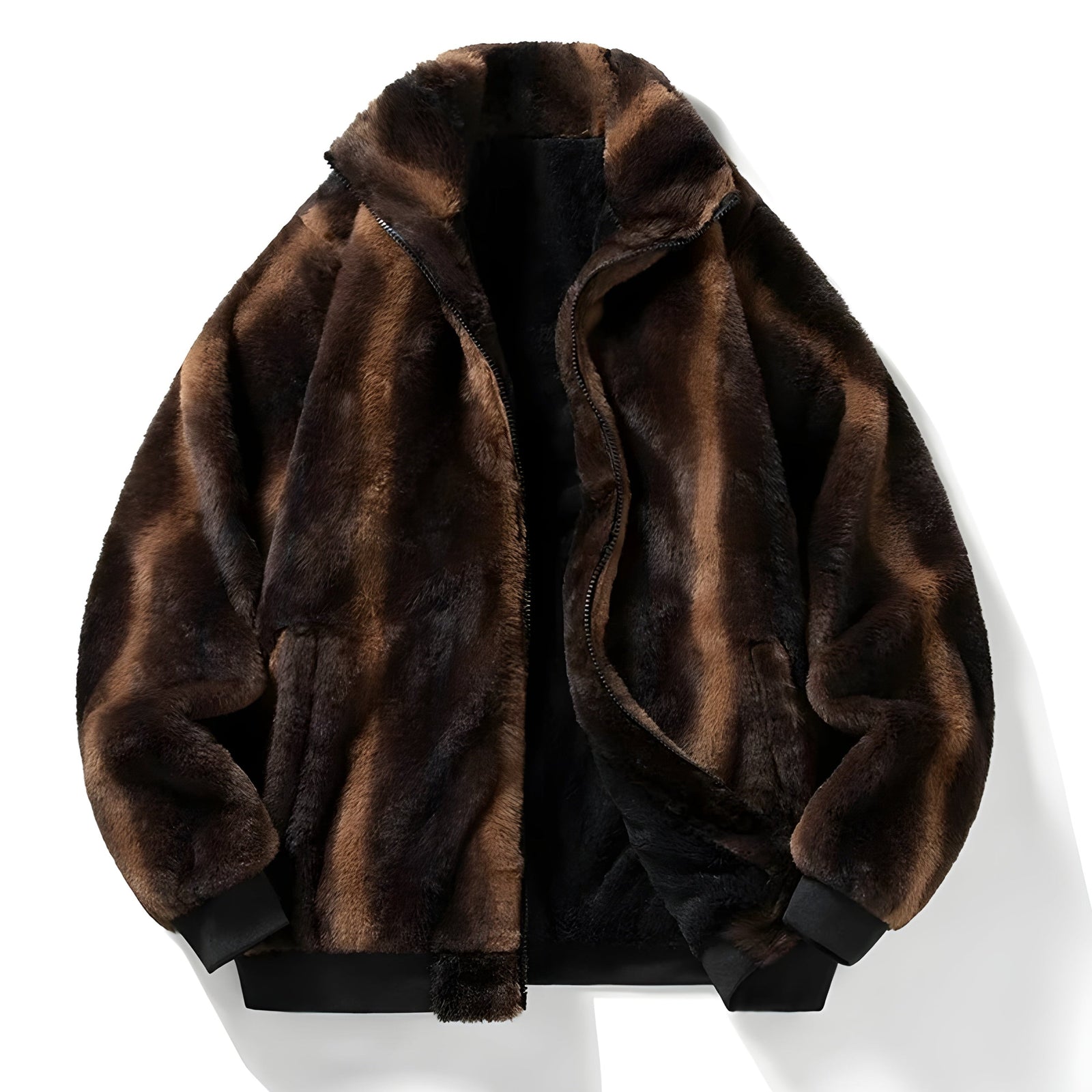 Dame Vinter Jakke Bomber Med Fuskepels Retro Stil 0
