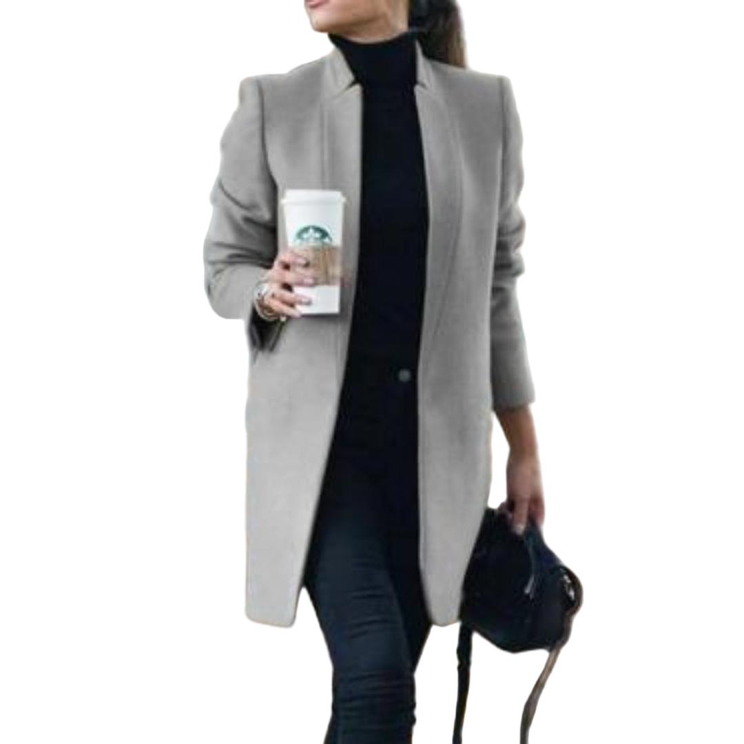 Dame Vinter Jakke Stehkragen Klassisk Design Holdbart Stoff 0