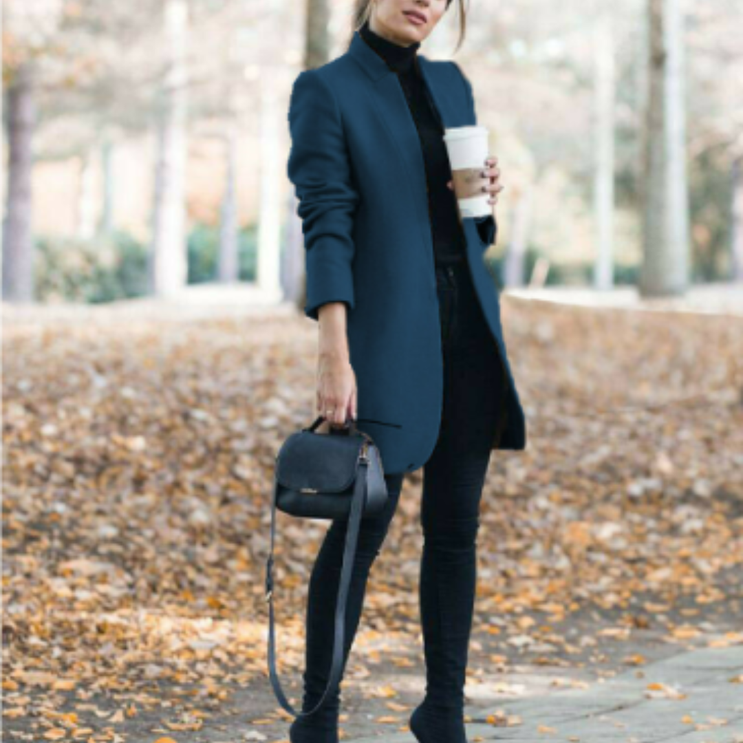 Dame Vinter Jakke Stehkragen Klassisk Design Holdbart Stoff 10