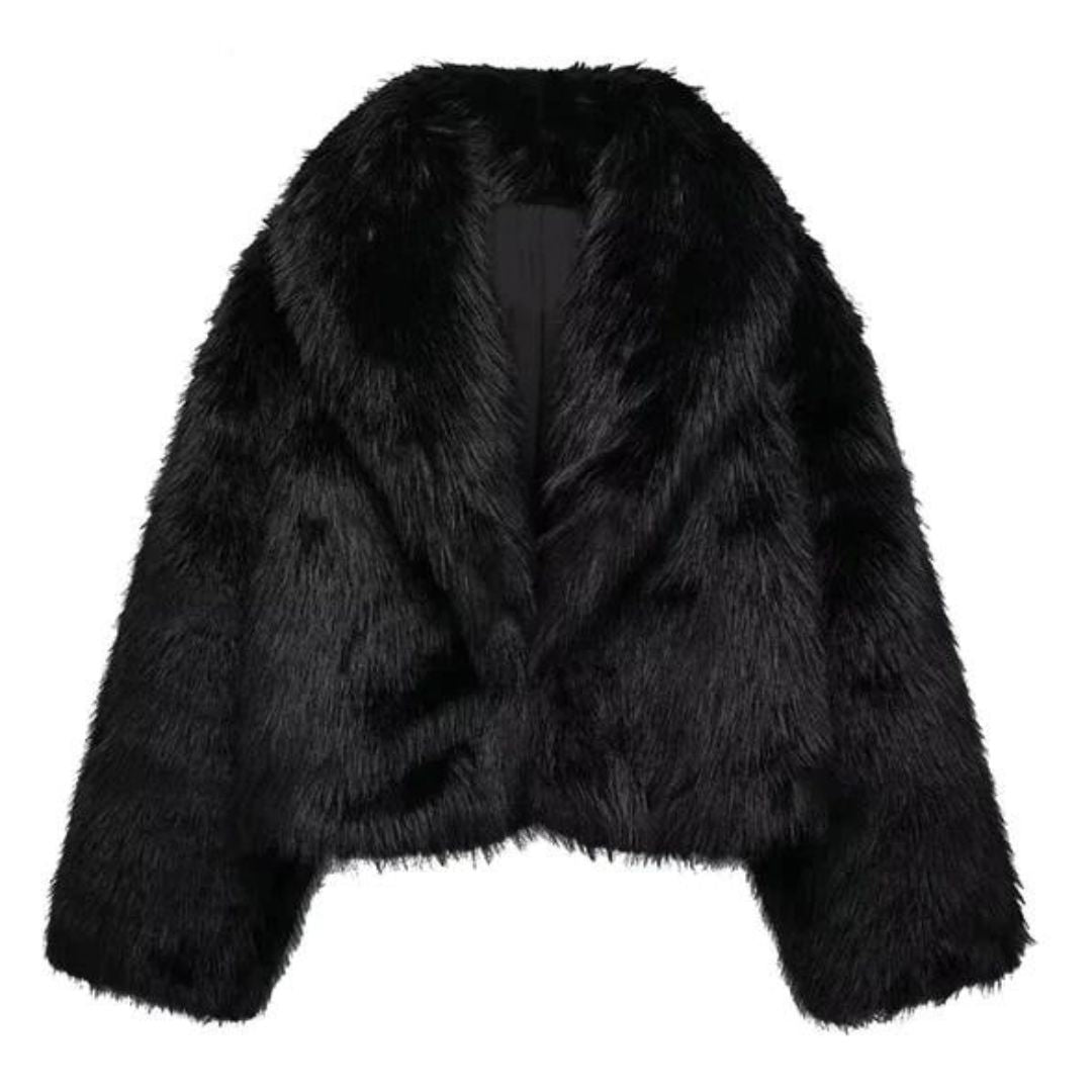 Dame Vinterfrakk med Pelskrage Moderne Design 4