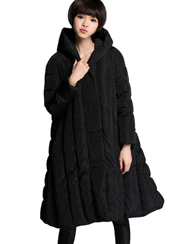 Dame Vinterkåpe med hette og lommer 0