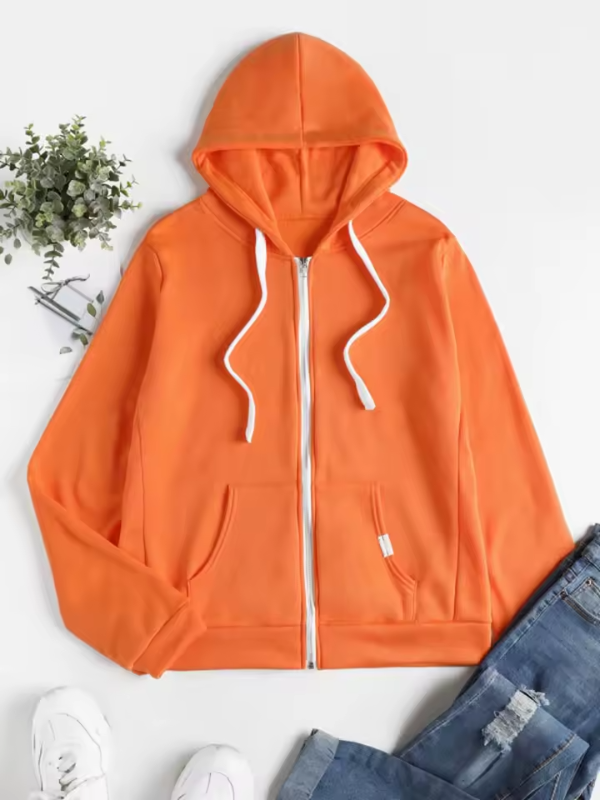 Dame Zip-Up Hoodie med Avslappet Passform 3