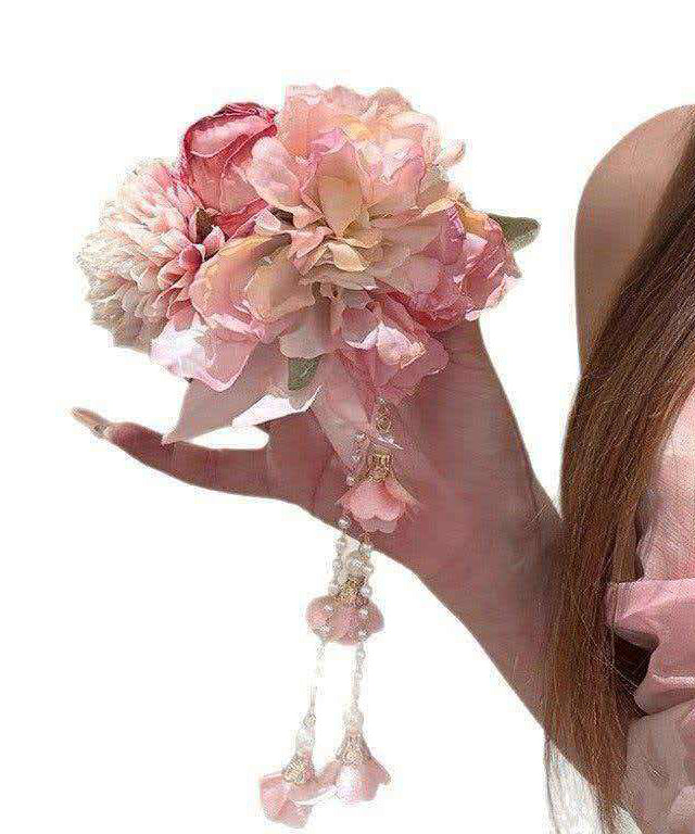 Dame hårnål med blomsterdusk detalj 4