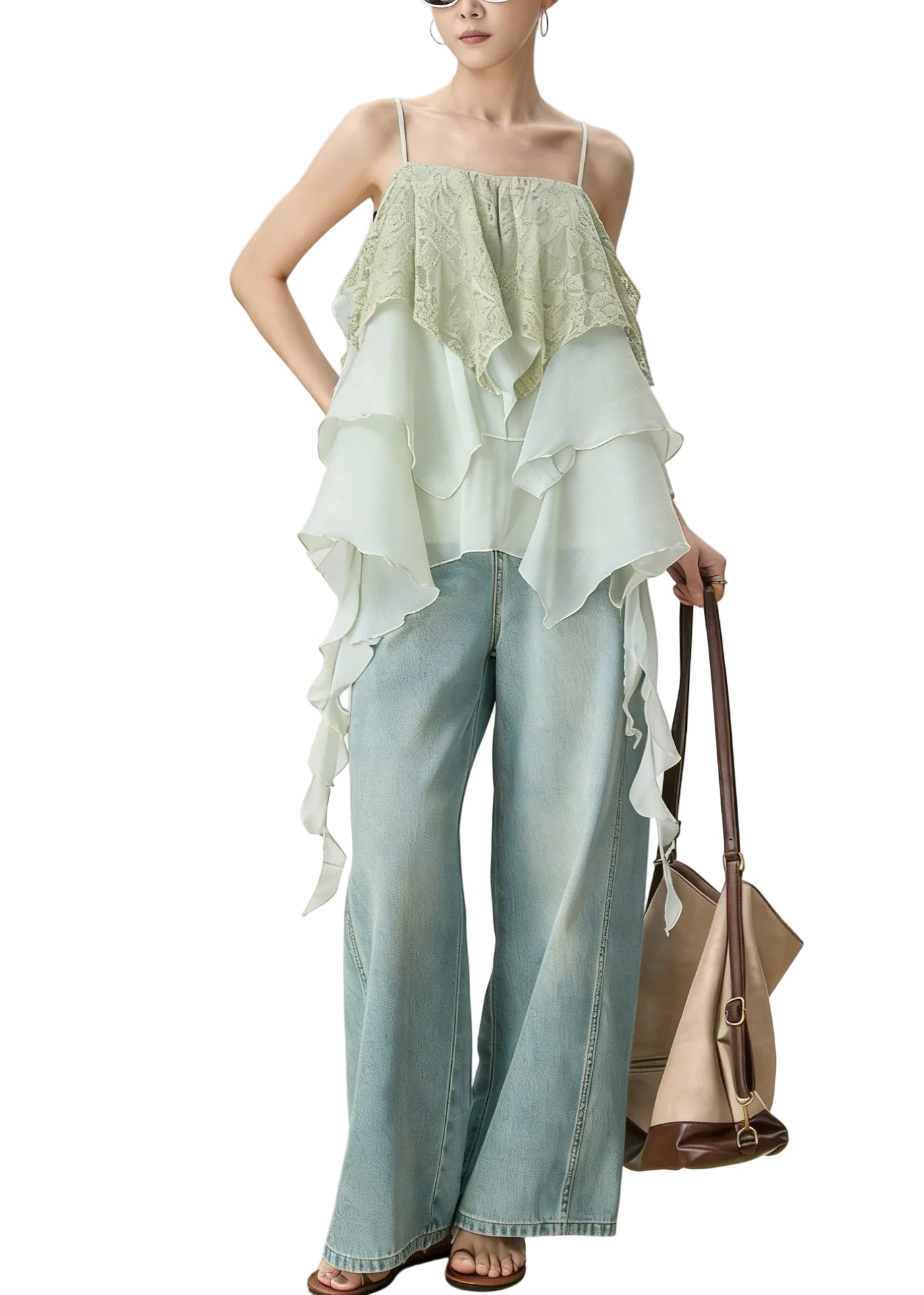 Damebluse Asymmetrisk Lagdelt Patchwork 2