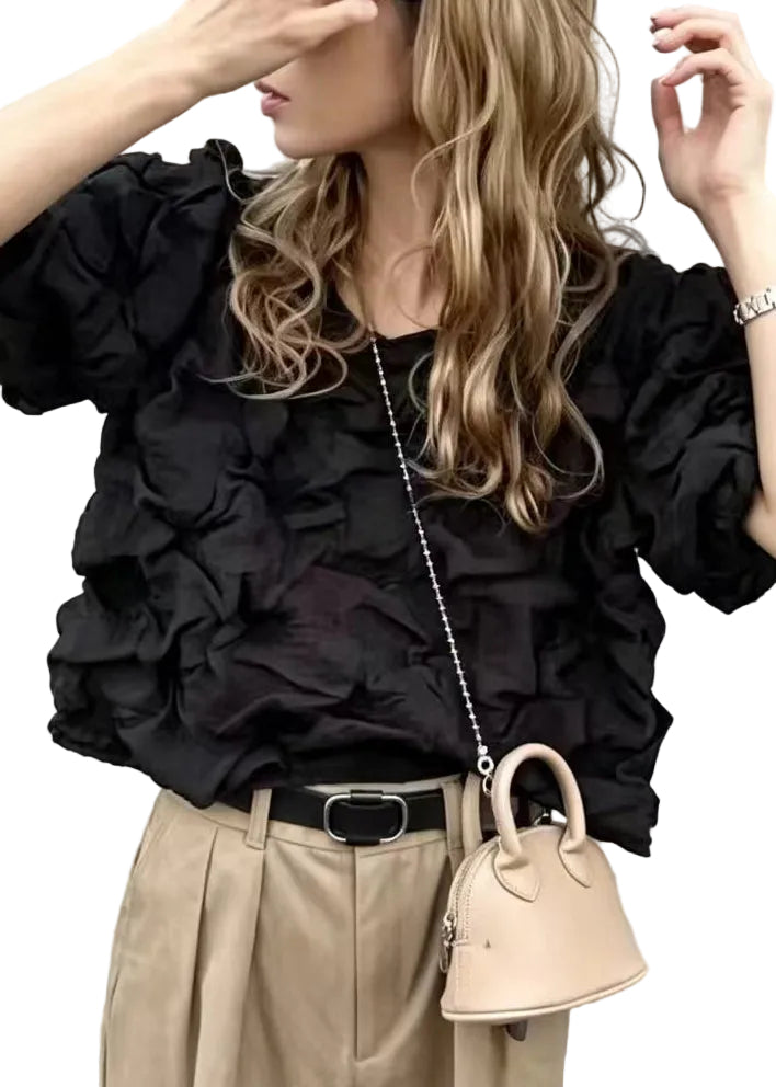 Damebluse Bohemsk Stil med Pufferm 0