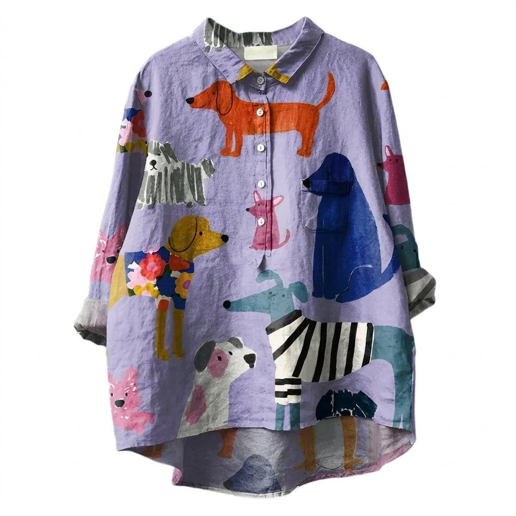 Damebluse Lekent trykk Myk Lett 0